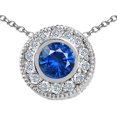 thumbnail image 2 of Tommaso Design� Round 5mm Genuine Sapphire Pendant Necklace, 2 of 9