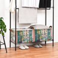 thumbnail image 3 of Yayeee Foldable Storage Basket for Shelves with Handles Set of 2 Waterproof Cloth Bins, Window Scene, 3 of 7