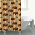 thumbnail image 4 of Yellow Buffalo Mountain Pattern Shower Curtain 84"x72" ,Bathroom Decorative Shower Curtains Set with 12 Hooks,Modern Waterproof Washable Shower Curtain, 4 of 6