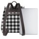 thumbnail image 3 of Balery Black White Plaid Mochila de Cuero para Mujeres, Gran Capacidad, Bolsa de Viaje Multifuncional, Mochila de Cuero y Bolsa de Hombro para Mujeres, 3 of 4