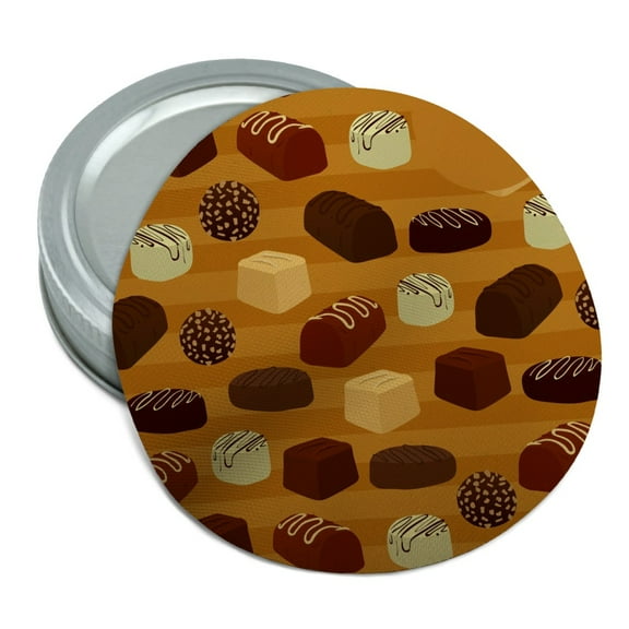 Gourmet Chocolate Candy Sweets Pattern Round Rubber Non-Slip Jar Gripper Lid Opener