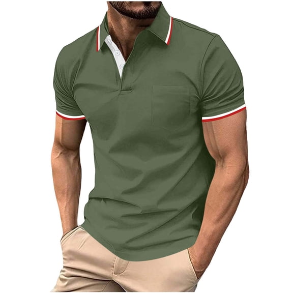 Cmfcve Plus Size Shirts for Men Short Sleeve Button Down Collared T Shirts Athletic Wicking Casual Basic Summer Tops
