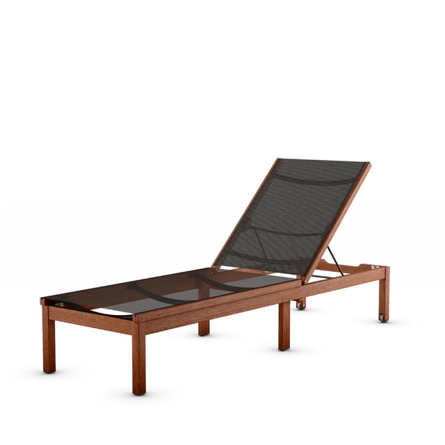 Camastro Kingsbury de Madera con Respaldo de Textilino negro