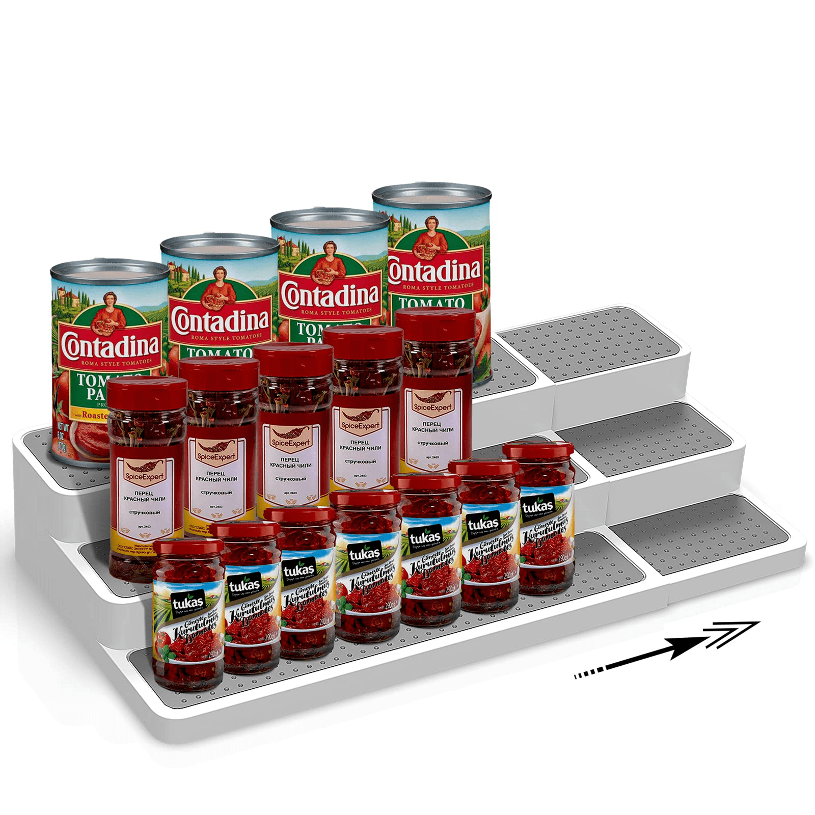 Homeries Expandable 3-Tier Spice Rack Modern Design Waterproof and Non Skid  Shelf Kitchen Organizer for Pantry Cabinet or Countertop Use - Walmart.com