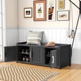thumbnail image 3 of 3-Door Shoe Cabinet - Waterproof, UV-Resistant Storage Bench with Adjustable Shelves, 31.89×17.32×17.91 inches, for Entryway, Bedroom, Hallway, Living Room (Indoor/Outdoor), 3 of 7
