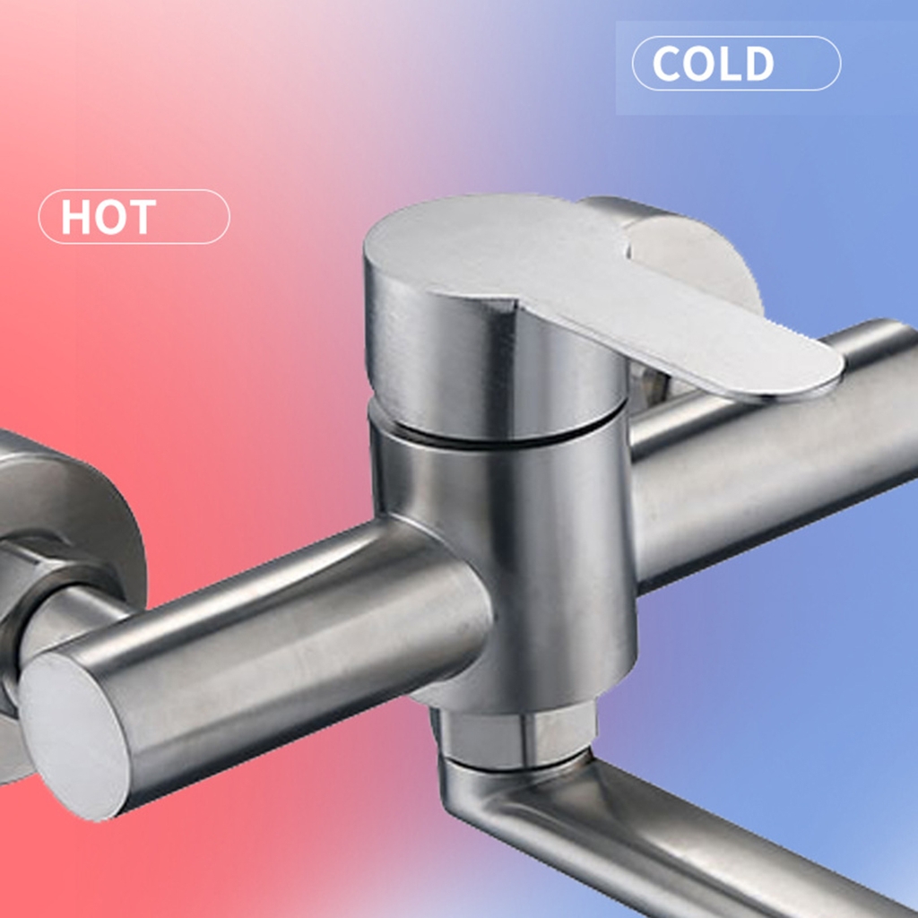 Wall Mounted Kitchen Faucet Long Spouts Mixers Tap Rotatable Basins Sink Water Faucet Single Handle Water Tap