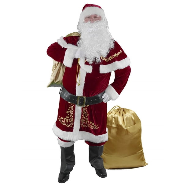 Disfraz de Navidad para adultos, disfraz de Navidad con flores doradas para hombre, disfraz de cosplay de Navidad, disfraz de actuación de Papá Noel