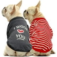 thumbnail image 4 of Fitwarm 2-Pack Valentines Day Dog Shirt for Pet Clothes 100% Cotton Puppy T-Shirts Cat Tee Breathable Stretchy Costumes XS, 4 of 6