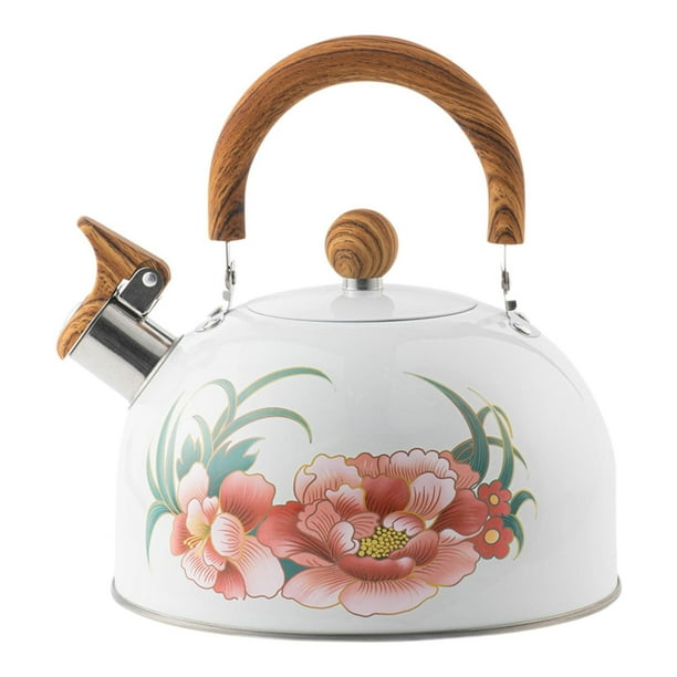 Tetera de acero inoxidable con silbato, tetera de gran capacidad de 3 l, tetera para senderismo, tetera para café y té para acampar con agua hirviendo