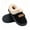 Black, variant on Knivor Unisex Corduroy House Slippers for Women Men Fuzzy Cuff Fleece Lined Closed Heel Platform Non Slip Warm Indoor Light‑Outdoor House Slippers