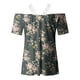 thumbnail image 4 of Blusa informal de manga corta con cuello en V y encaje con hombros descubiertos para mujer OAVQHLG3B Store  lin121212, 4 of 5