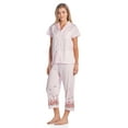 thumbnail image 2 of Casual Nights Lace Trim Women's Short Sleeve Capri Pajama Set, 2 of 5
