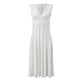 thumbnail image 4 of B91xZ Bodycon Robes pour les Femmes Sans Manches Côté Fente Fusée Mini Robes, Blanc XL, 4 of 5