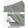 thumbnail image 4 of Pinspark Womans Lightweight Workout Running Shorts High Waisted Athletic Gym Short with Zip Pockets Quick Dry Comfy Lining Summer Active Short, 4 of 6