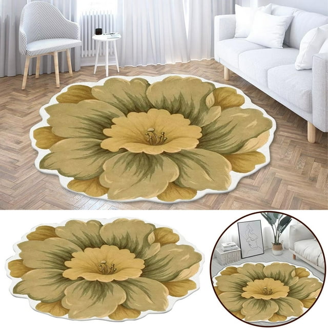 Winter Rug For Entrance Heated Carpet Heat Transfer 3D Shaped Flower Floor Mat Sofa Bedroom Living Room Carpet