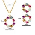 thumbnail image 4 of Ayyufe Necklace Colorful Rhinestone Round Women Pendant Necklace Earrings Set for Party, 4 of 7
