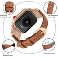 thumbnail image 6 of MUKO Bands Compatible with Apple Watch 49mm 46mm 42mm 45mm 41mm 44mm 40mm 38mm, Women Soft Leather with Shining Pearls Strap for iWatch Series 10/9 / 8/7 / 6/5 / 4/3 / SE/Ultra Brown, 6 of 10