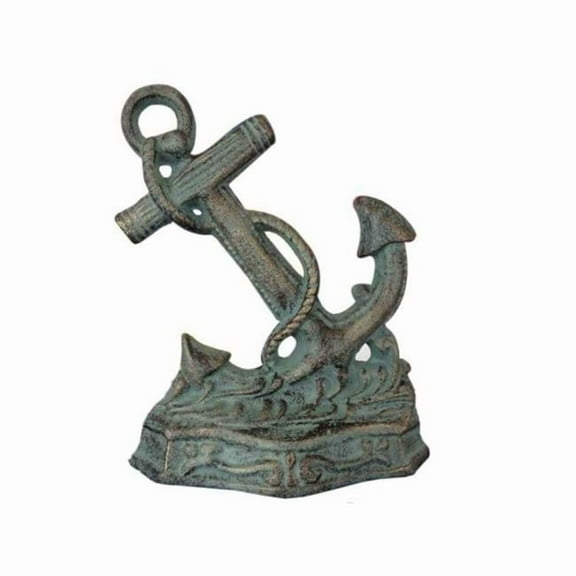 Handcrafted Model Ships K-0136-bronze 8 in. Cast Iron Anchor Door Stopper - Antique Bronze