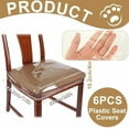 thumbnail image 2 of 6 Pack Plastic Chair Covers for Dining Chair, Clear Chair Seat Cover Plastic Covers, PVC Seat Chair Protector, Waterproof Kitty Scratch Resistant Clear Seat Covers for Most 21"- 23" Chair, 2 of 7