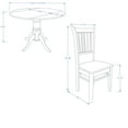 thumbnail image 3 of 5-PC - 42" Round Double Drop-Leaf Dining Table + Spindle Back Dining Chairs Dining Set in White/Natural, 3 of 10