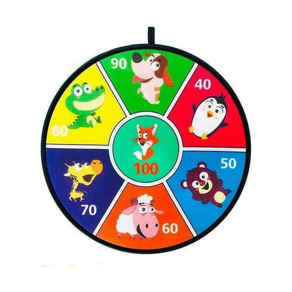 TureClos Children Dart Board Portable Hanging 36cm Parent-child Interactive Household Preschool Yard Park Garden Dartboards Toy Gift Animal Pattern