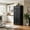 Black 4 Doors 2 Drawers + MDF, variant on AUU Tall Kitchen Pantry Cabinet with 3 Pull-Out Organizers – Farmhouse Embossed Texture Storage Cabinet, 6 Door Shelves, 2 Drawers, Freestanding Cupboard for Kitchen and Dining Room