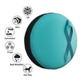 thumbnail image 4 of Sikiie a Teal Ribbonin Print PVC Leather Spare Tire Wheel Cover Spare Tire Cover, for Car Truck SUV Camper Trailer Universal Fit-14 inch, 4 of 6