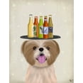thumbnail image 2 of Fab Funky 20x24 Black Ornate Wood Framed with Double Matting Museum Art Print Titled - Shih Tzu Beer Lover, 2 of 4
