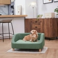 thumbnail image 4 of Teamson Pets Bennett Linen Sofa Dog Bed for Pets up to 66 lbs, Sea Green, 4 of 11