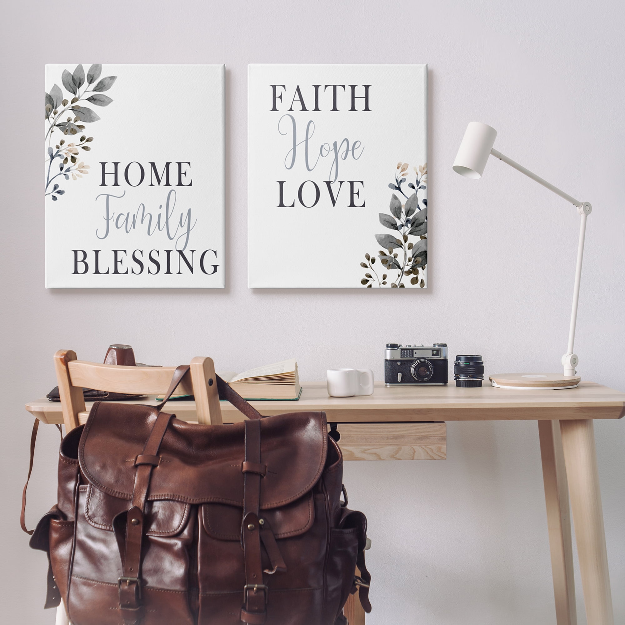 Stupell Industries Faith Hope Home Family Phrases Soft Black Florals, 24 x 30, Design by Kim Allen