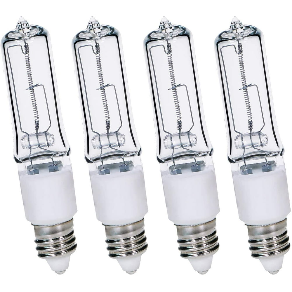 4Pack JDE11 120V 100W Dimmable Halogen Bulb T4 Mini Candelabra Base