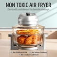 thumbnail image 3 of Granitestone 16Qt Large Glass Air Fryer Non Toxic – Family Sized Airfryer Cooker with 3 Cooking Levels, Stainless Steel Racks, Chicken, No Preheat, Self Cleaning, Dishwasher Safe, Silver, 3 of 9