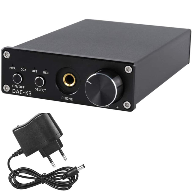 DAC-K3 Mini HiFi Óptico/Coaxial/USB DAC Decodificador Audio Auriculares Amplificador Preamplificador de auriculares Amplificador de escritorio DC12V Ormromra 2034551-1