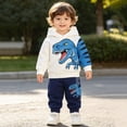 thumbnail image 2 of Gerichy Toddler Boy Clothes Long Sleeve Dinosaur Print Sweatshirt Sweatpants Set for Boys 2pcs Fall Outfits Set 1-8T, 2 of 7