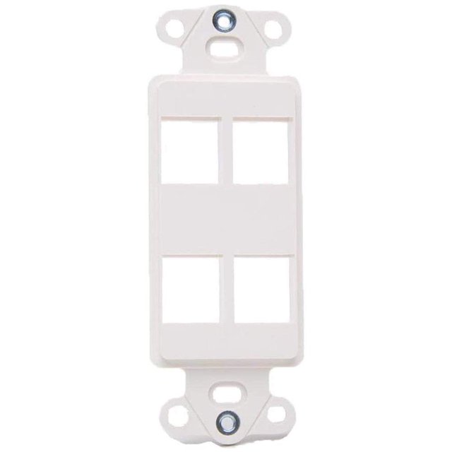 Plato de pared Vanco 820324 con inserto decorativo de 4 puertos, color blanco