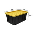 thumbnail image 2 of Tough Box 27 Gallon Heavy Duty Large Plastic Storage Container with Snap-On Lid, Black with Yellow, 2 of 7