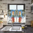 thumbnail image 4 of Wobogo Snowy Plump Orange Cat Kitchen Curtains 2 Piece Set Farmhouse Country Style Light Filtering Small Window Drapes Suitable for Bathroom Laundry Room and RV 27x24in, 4 of 9