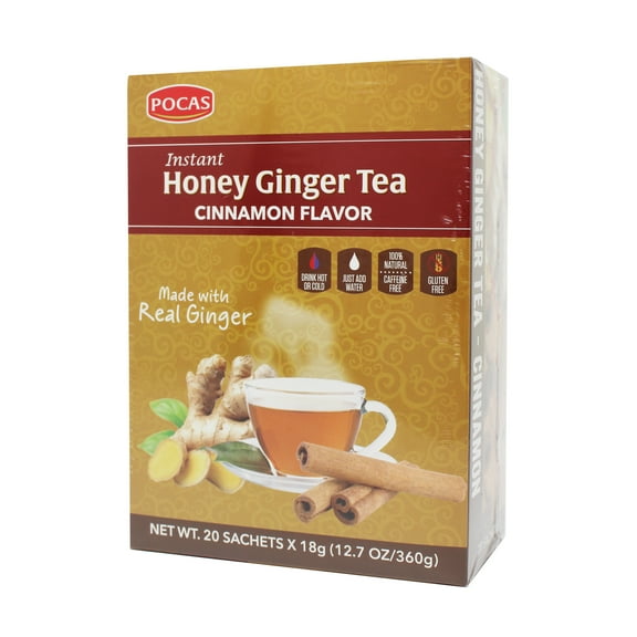Pocas Honey Ginger Tea with Cinnamon 12.7 Oz (20 Bags) (Pack of 2)