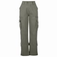 thumbnail image 3 of TTUHYWXI Womens Relaxed Fit Baggy Cargo Pants Y2K Teen Girls Trendy Low Waist Parachute Pants Wide Leg Trousers Hiking Pants (Grey, XXL), 3 of 3