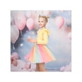 thumbnail image 2 of Sunny Fashion Girls Dress Yellow Rainbow Ombre Ruffle Tulle Dance Show Party Holiday Soft Comfortable 7 Years, 2 of 7