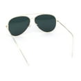 thumbnail image 4 of Concave Curved Metal Rim Double Bridge Tear Drop Pilots Sunglasses Gold - Green, 4 of 4