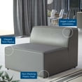 thumbnail image 4 of Sofa Middle Chair, Faux Vegan Leather, Grey Gray, Modern Contemporary Urban Design, Living Lounge Room Hotel Lobby Hospitality, 4 of 8