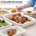 thumbnail image 2 of Wagensteiger Ceramic Roasting Pan, Baking Dish with Stainless Steel Rack, Non Stick Chicken Roaster Pan, Microwave or Conventional Oven Cooking, Food Prep Tools, White Color (White, 4.03 Quarts), 2 of 8