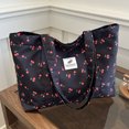 thumbnail image 6 of Yucurem Cute Cherry Print Shoulder Bag Large Capacity Shopping Bag For Women (Black) Tote bag (A), 6 of 10