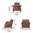 thumbnail image 4 of Noble House Amedou Faux Leather Club Chair with Nailhead Trim, Cognac Brown and Dark Brown, 4 of 8