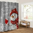 thumbnail image 5 of Christmas Snowman Bathroom Curtain 72 Inch Shower Curtain with Hooks, Xmas Let Snow Winter Snowflake Grey Waterproof Polyester Bath Curtain Washable Bathtub Curtain 60''x 72'', 5 of 6