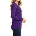 thumbnail image 3 of Womens Long Sleeve Fan Favorite Cotton/Polyester V-Neck Tee Team Purple Large, 3 of 5
