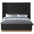 thumbnail image 2 of Pemberly Row Modern / Contemporary Black Boucle Fabric King Bed, 2 of 6