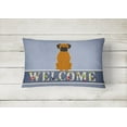 thumbnail image 2 of Carolines Treasures BB5696PW1216 Fawn Boxer Welcome Canvas Fabric Decorative Pillow, 12H x16W, multicolor, 2 of 3