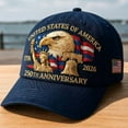 thumbnail image 7 of Eagle – United States 250th Anniversary Hat, Adjustable Bald Eagle Printed Patriotic Baseball Cap for Men Women Multi, 7 of 7